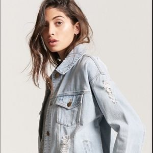 Forever 21 Distressed Denim Jacket